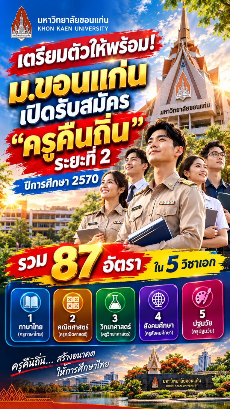 เปิดรับสมัครครูคืนถิ่น มข. 2570